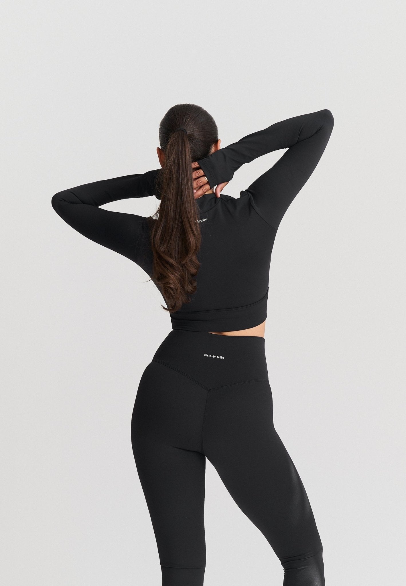Bolero Long Sleeve Top - Black - tjuso
