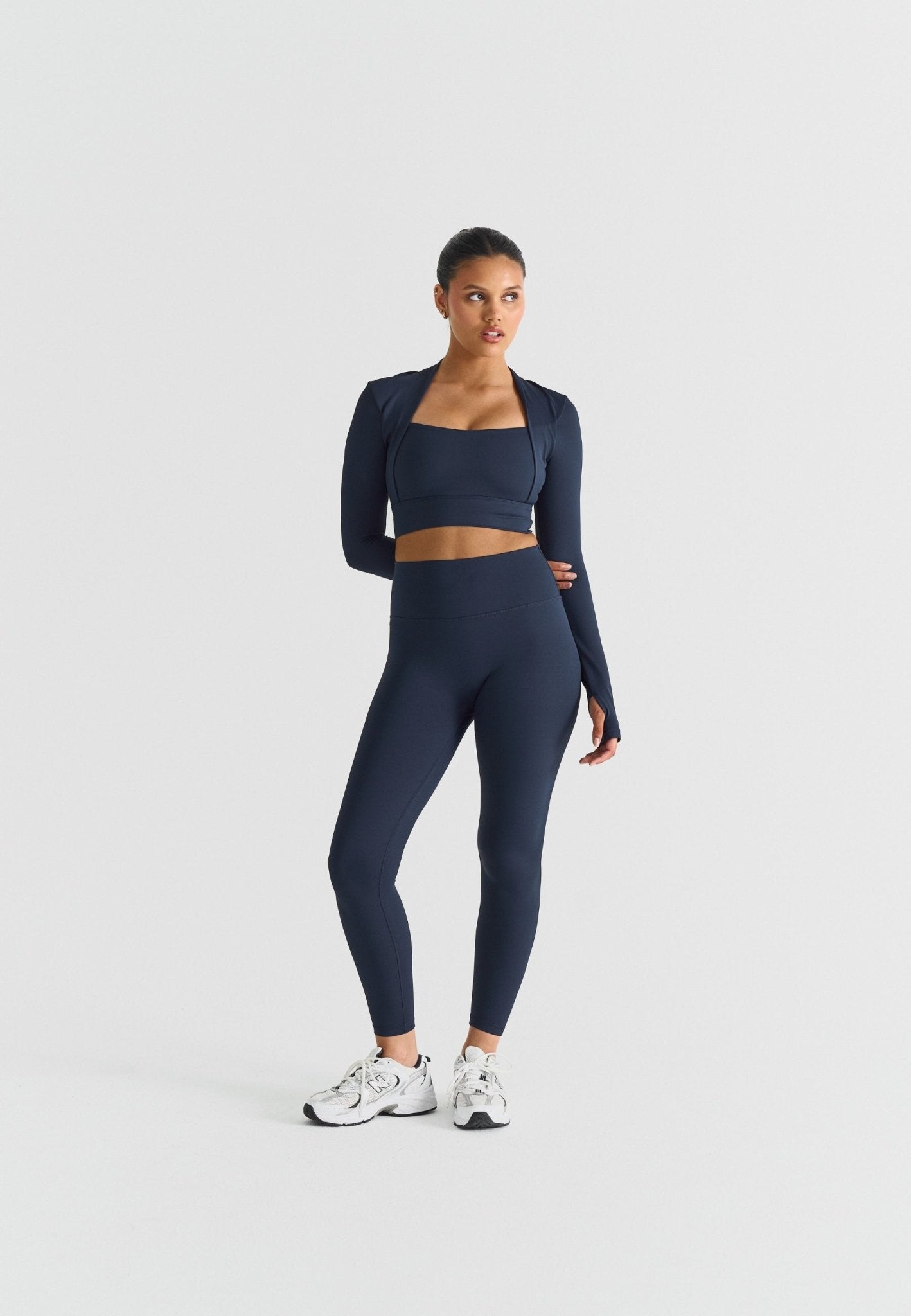 Bolero Long Sleeve Top - Navy - tjuso