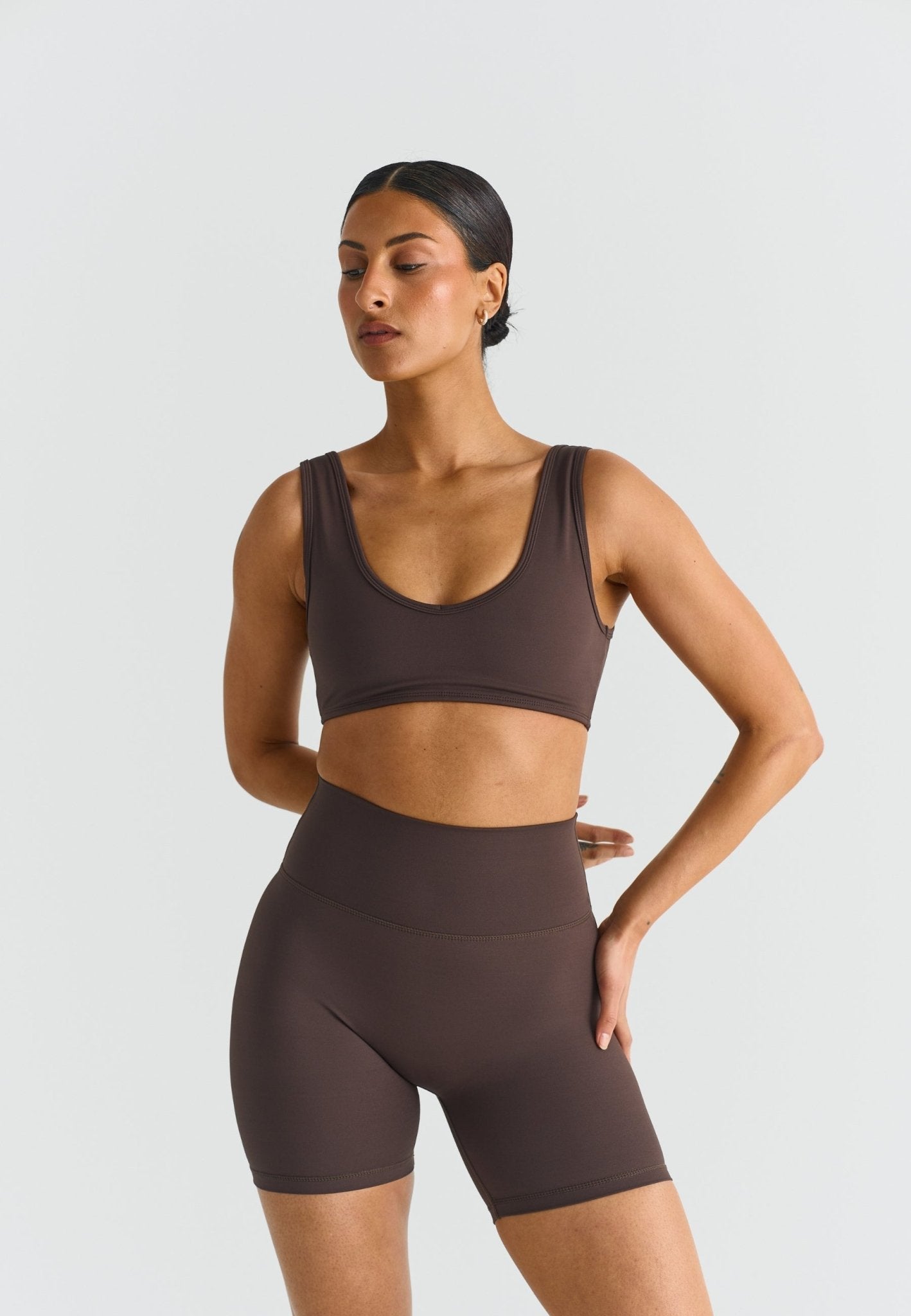 Deep V - Neck Bra - Espresso - tjuso