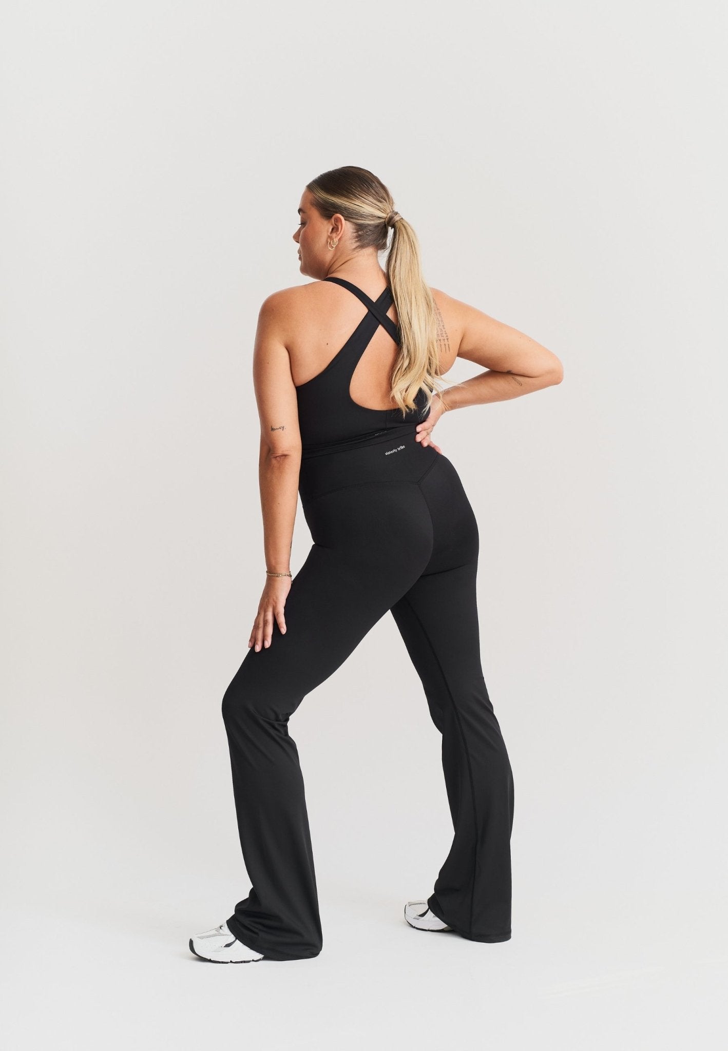 Flared Leggings - Black - tjuso