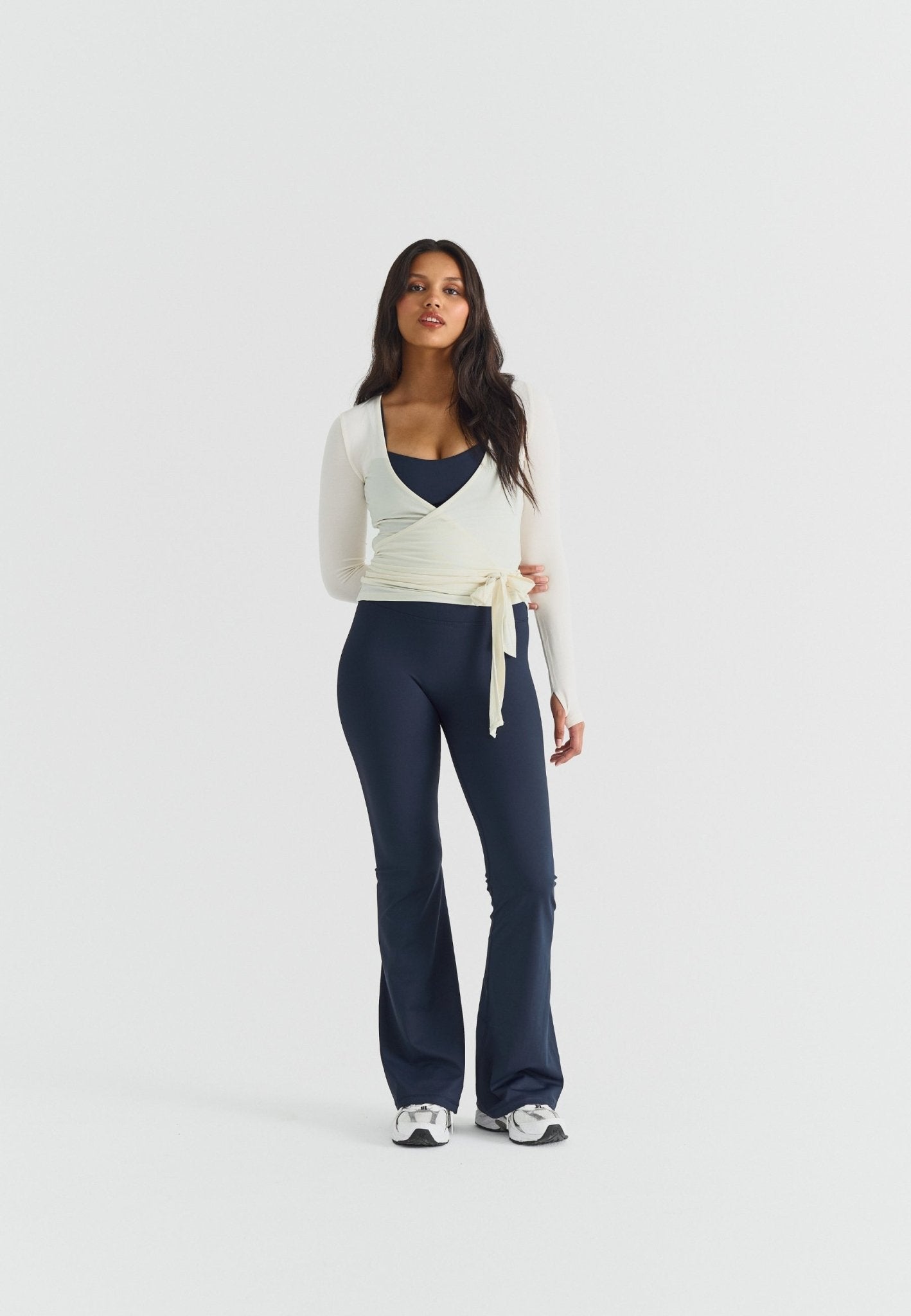 Flared Leggings - Navy - tjuso