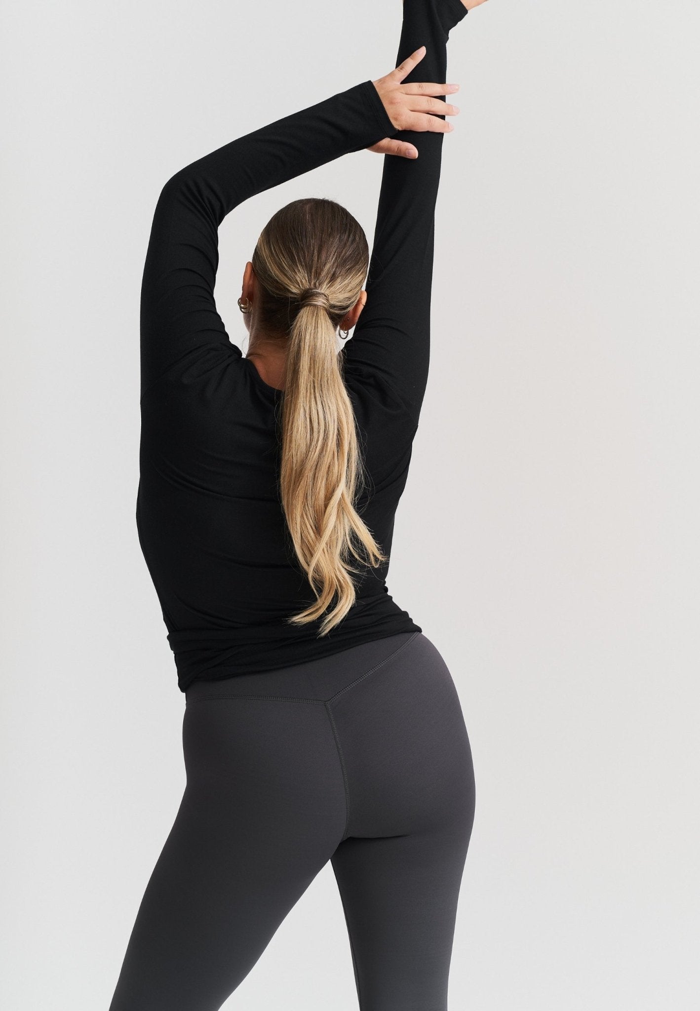 Soft Ballet Wrap Top - Black - tjuso