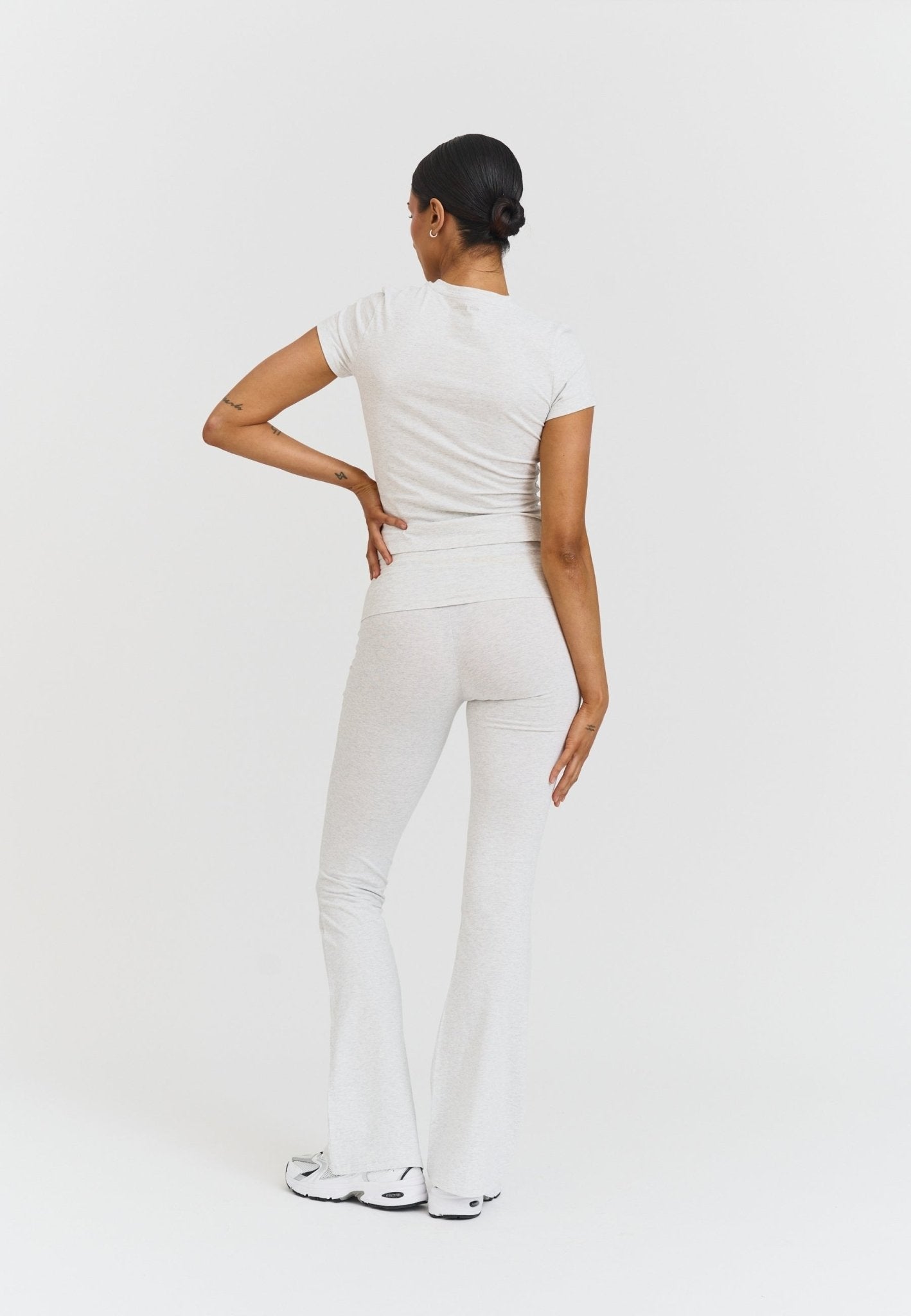 Soft Cotton Yoga Pants - Grey Marl - tjuso