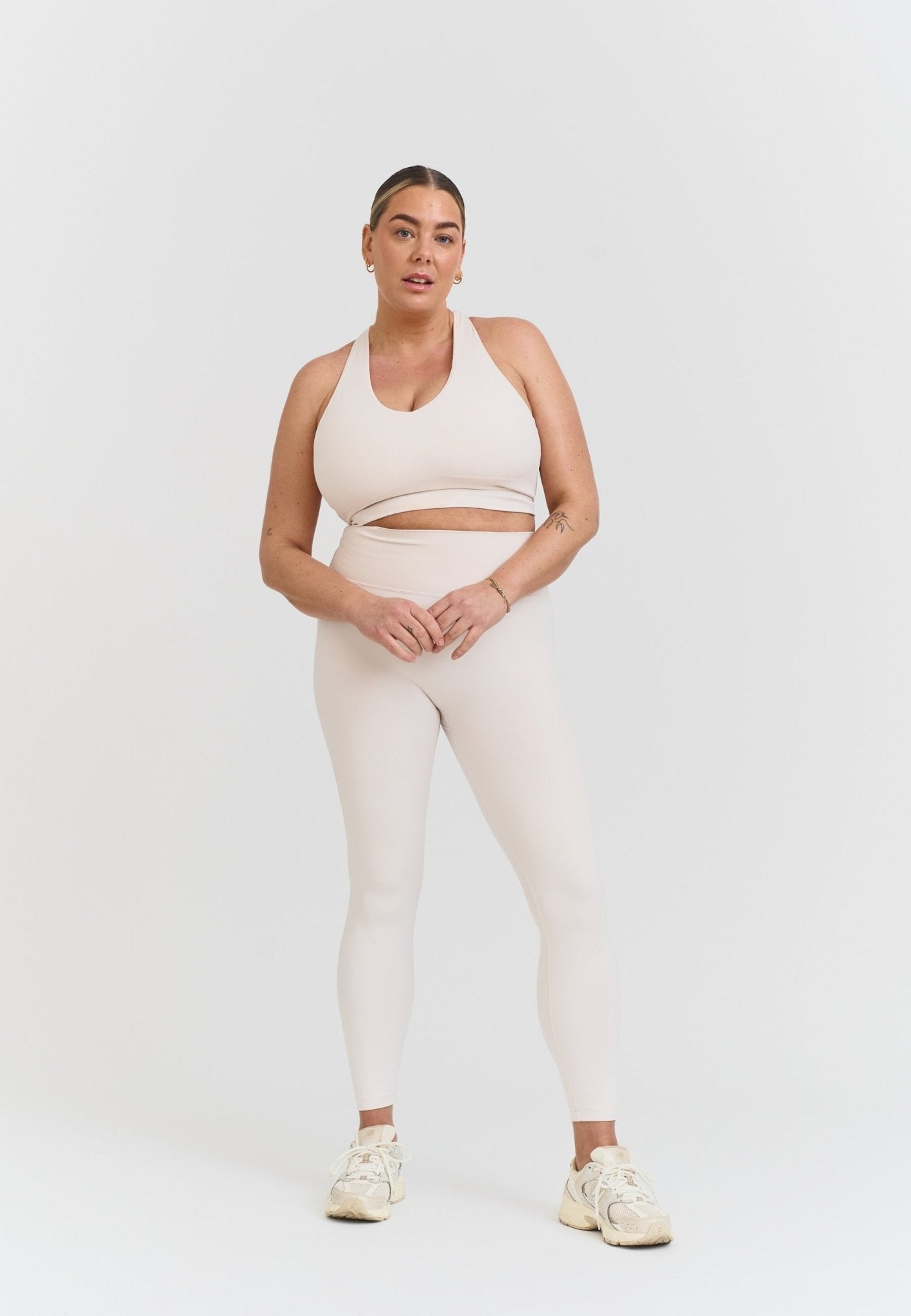 V - neck Cross Back Bra - Marshmallow - tjuso