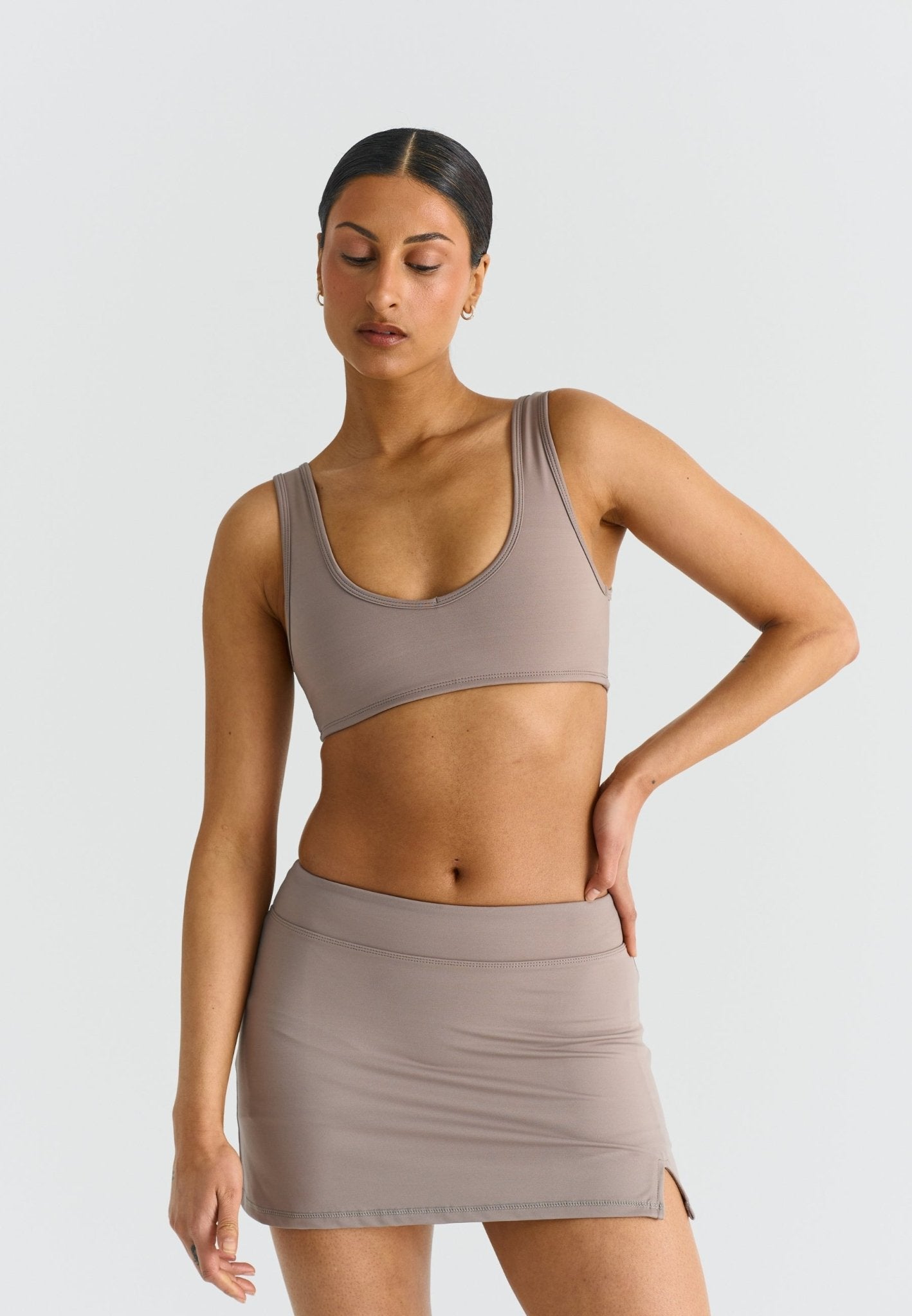 A - Line Mini Skirt - Clay - tjuso