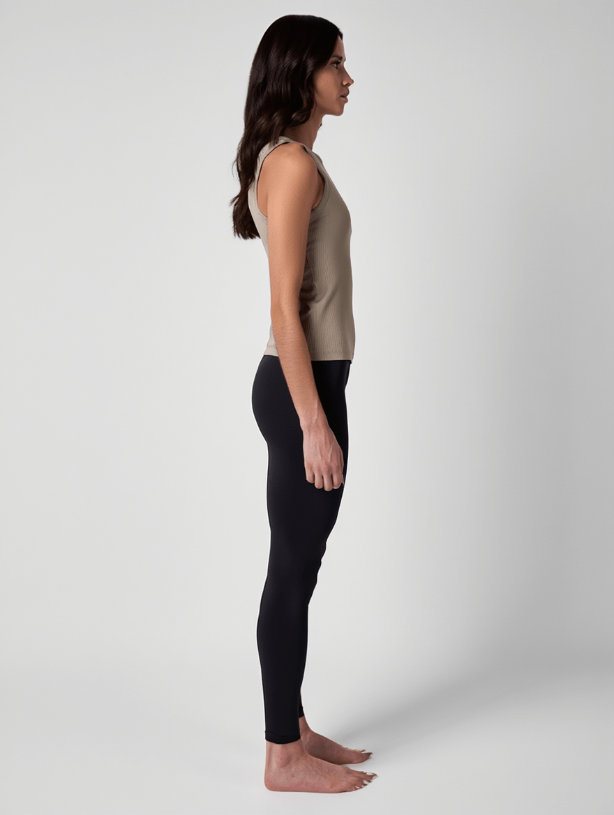 RIBBED TANK - TAUPE - tjuso